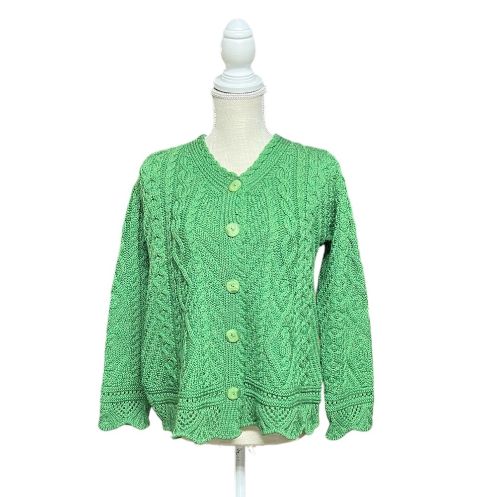 Aran Sweater Market 100% wool cardigan